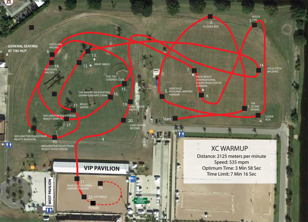 2016 Wellington Eventing Showcase Cross Country Course Map